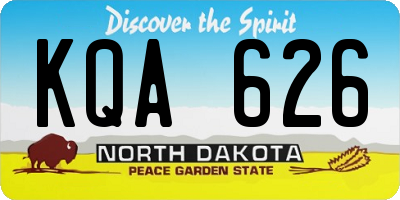 ND license plate KQA626