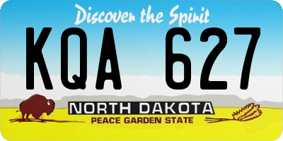 ND license plate KQA627
