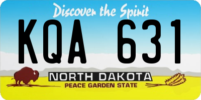 ND license plate KQA631