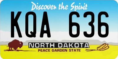 ND license plate KQA636