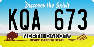 ND license plate KQA673
