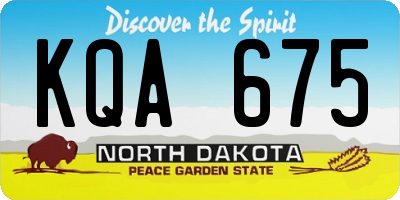 ND license plate KQA675