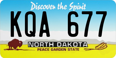 ND license plate KQA677