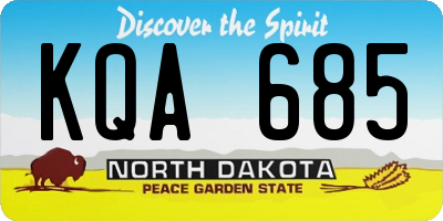 ND license plate KQA685