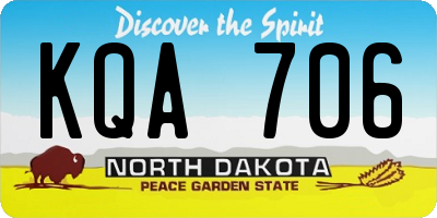 ND license plate KQA706
