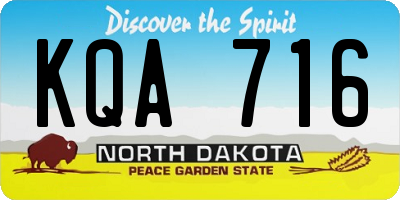 ND license plate KQA716