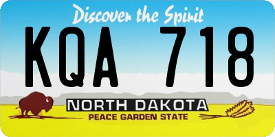 ND license plate KQA718