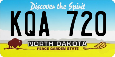 ND license plate KQA720