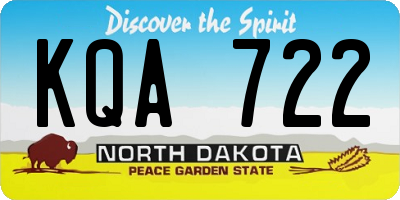 ND license plate KQA722