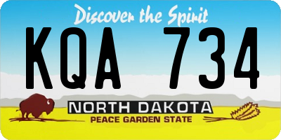 ND license plate KQA734