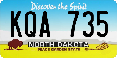 ND license plate KQA735