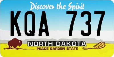 ND license plate KQA737