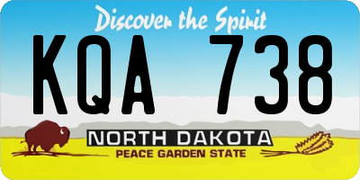 ND license plate KQA738