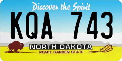 ND license plate KQA743