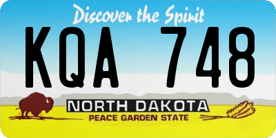 ND license plate KQA748