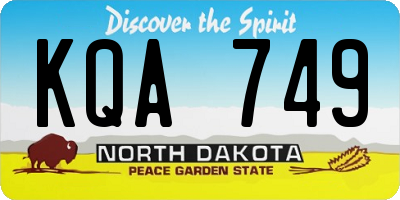ND license plate KQA749