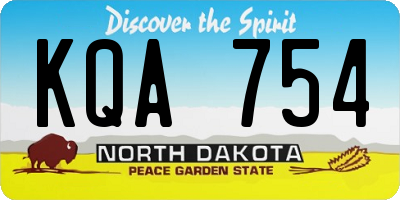 ND license plate KQA754
