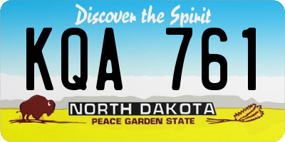 ND license plate KQA761