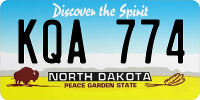 ND license plate KQA774