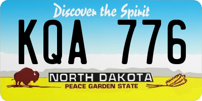 ND license plate KQA776