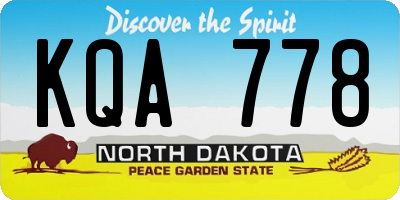 ND license plate KQA778