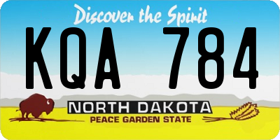 ND license plate KQA784