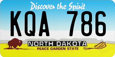 ND license plate KQA786