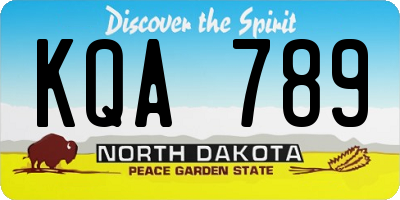 ND license plate KQA789