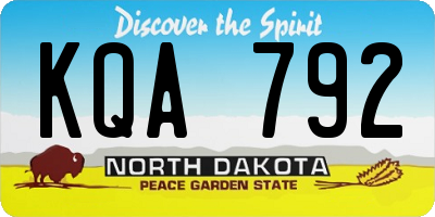ND license plate KQA792