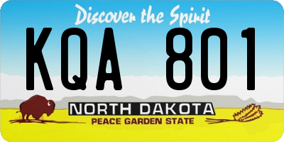 ND license plate KQA801