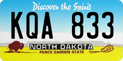 ND license plate KQA833