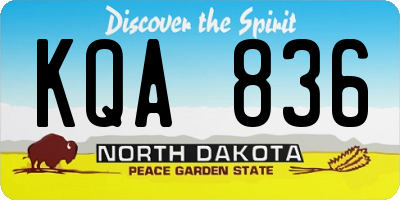 ND license plate KQA836