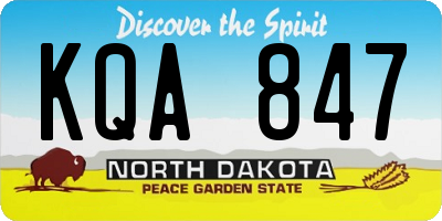 ND license plate KQA847