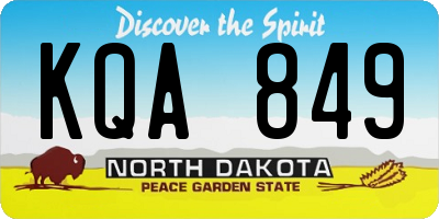 ND license plate KQA849