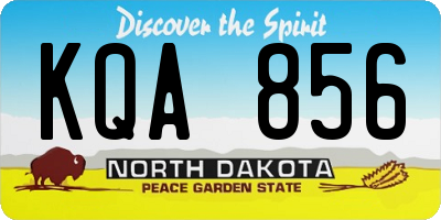 ND license plate KQA856