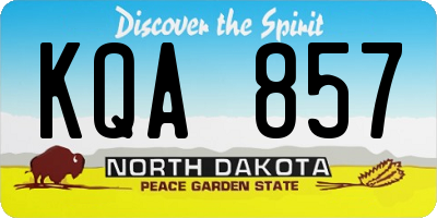 ND license plate KQA857