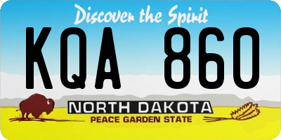 ND license plate KQA860