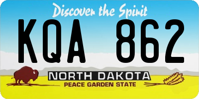 ND license plate KQA862