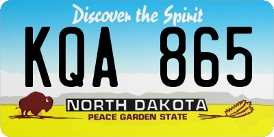 ND license plate KQA865
