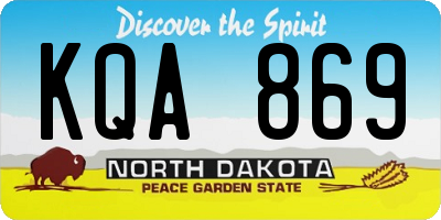 ND license plate KQA869