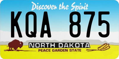 ND license plate KQA875