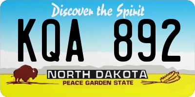ND license plate KQA892