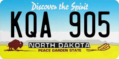 ND license plate KQA905