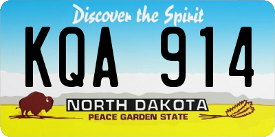 ND license plate KQA914