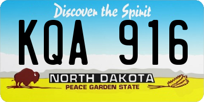 ND license plate KQA916