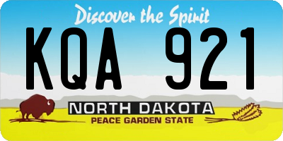 ND license plate KQA921