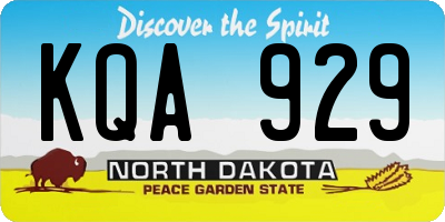 ND license plate KQA929