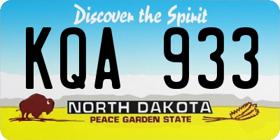 ND license plate KQA933