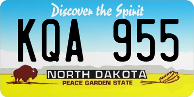 ND license plate KQA955