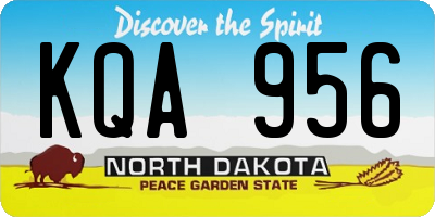 ND license plate KQA956
